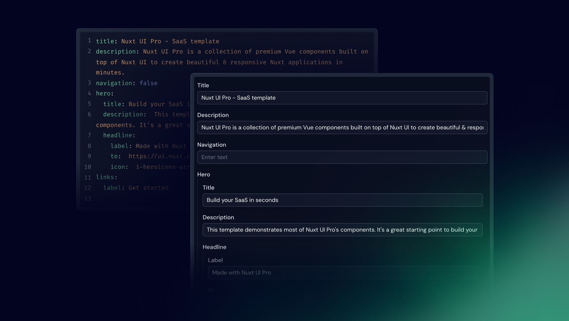 YAML and JSON edition with auto generated form